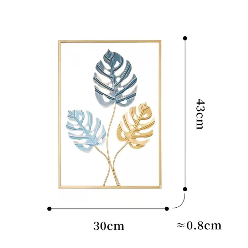 Nordic Vintage Metal Ginkgo Leaf Iron Wall Hanging Photo Frame Art Home Living Room Background Wall Decoration Accessories