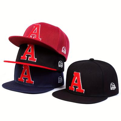 Modische verstellbare Snapback-Caps mit dem Buchstaben A, Hip-Hop-Sporthüte, wilde Baseball-Cap aus Baumwolle für Männer und Frauen, Outdoor-Sonnenhut, Gorras