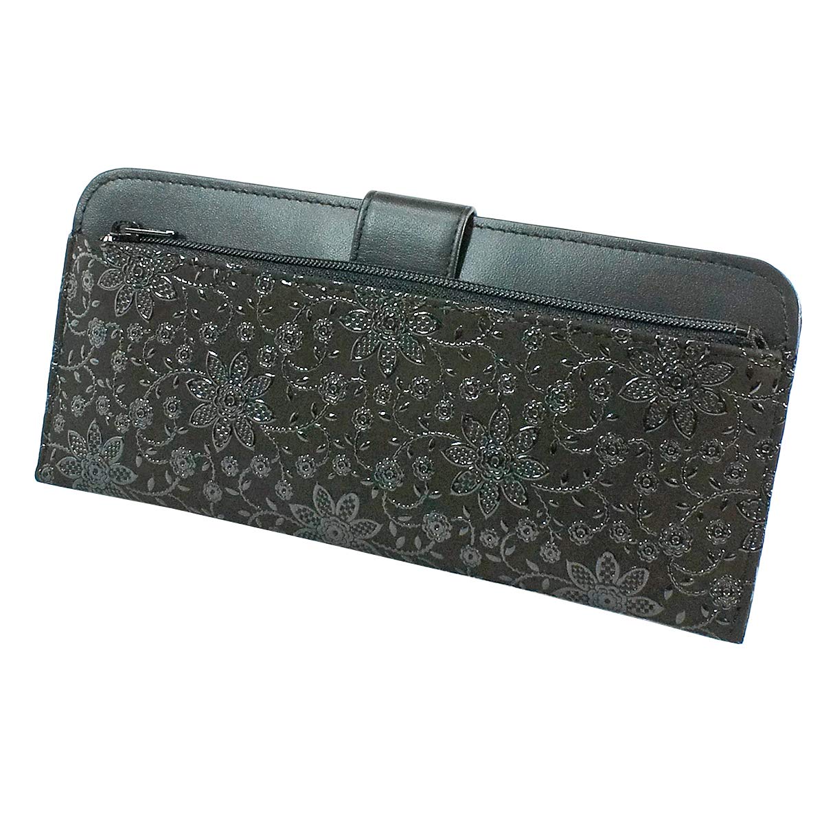 

Inden Long Wallet Bundle L Thin Deerskin Black x Black Lacquer Clematis Pattern [Indenya] 2107-01-169 чорний