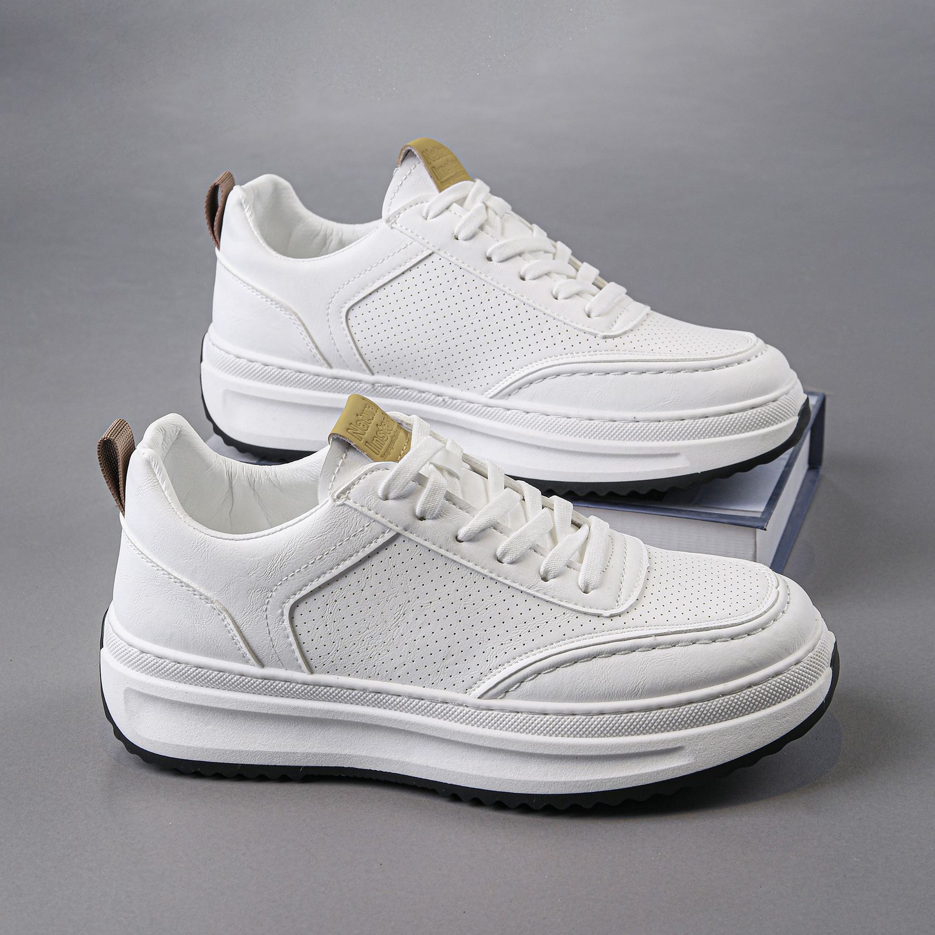 

2025 spring platform men s shoes low-top trendy sports and leisure shoes versatile breathable light-soled dad shoes trendy single shoes 44