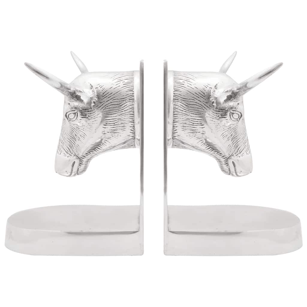 Bookends 2 pcs Silver 21.5 x 15.5 x 20 cm Aluminum