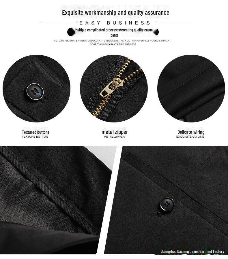 Pánské elastické slim rovné kalhoty na jaro/léto 2025 - Středního věku a mladý business casual styl