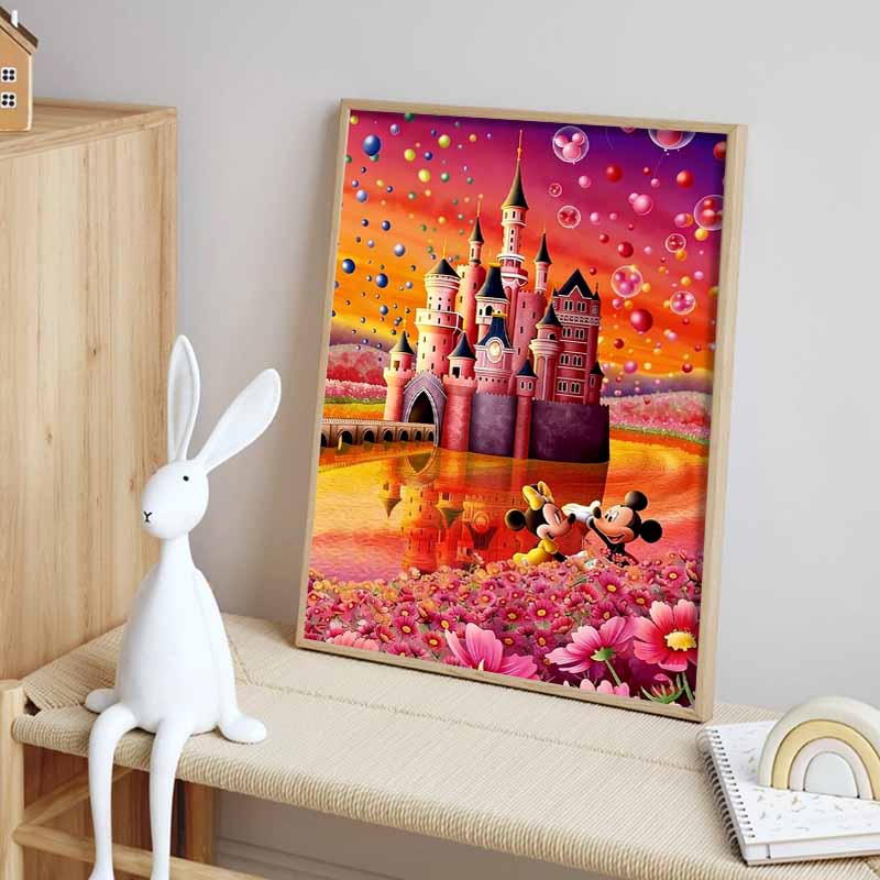 Disney 5D DIY Diamond Painting Fairytalelike Disney themed Illustrations Full round Diamond Mosaic Cartoon Cross-stitch Art for Home Decoration