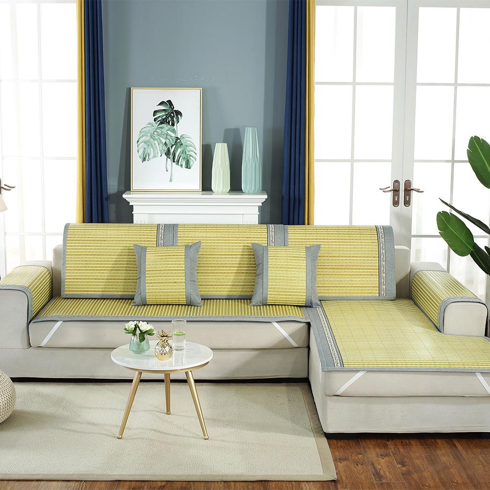 כרית ספת מחצלת במבוק קיץ קרח משי קיץ כרית מחצלת ספה בסגנון סיני כרית מחצלת במבוק כרית כיסא מחצלת קש