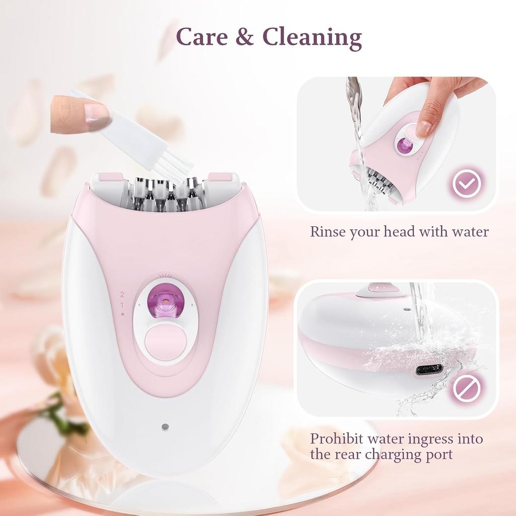 Smooth Glide Epilator for Women - Portable Facial & Body Hair Remover, Face, Legs, Arms, Bikini