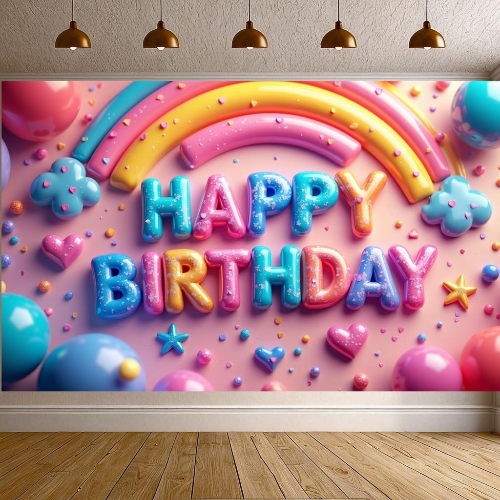 Colorful   Event background   Durable   Backdrop   Indoor   Birthday banner   Lightweight   Kids decoration   for Photo shoot