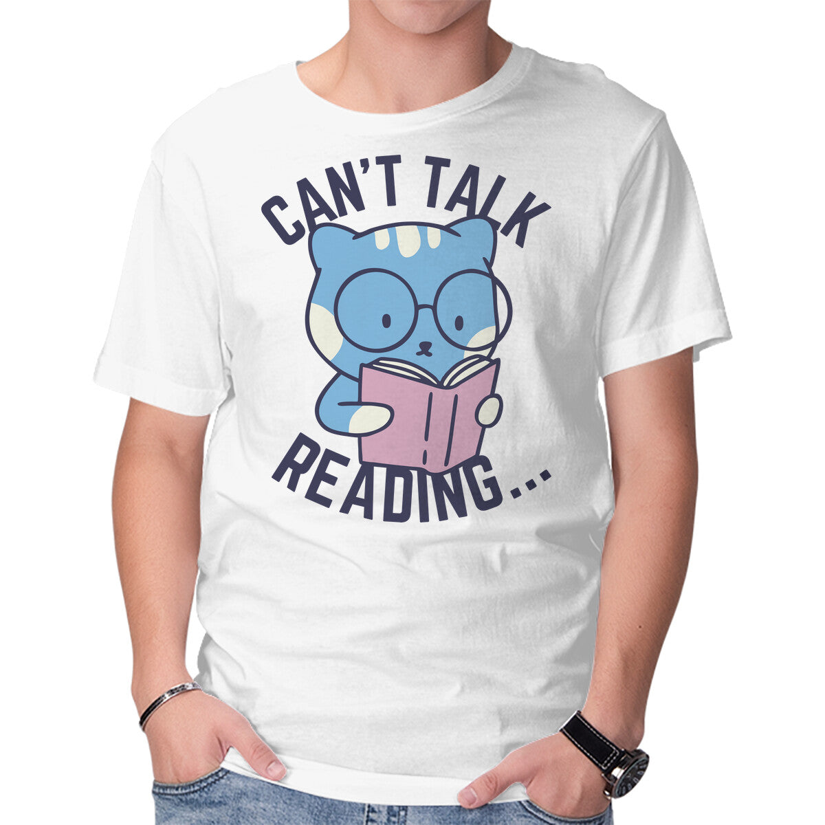 Unisex Crew Neck T-Shirt Can t Talk Reading Graphic Short Sleeve Casual Tee XXL