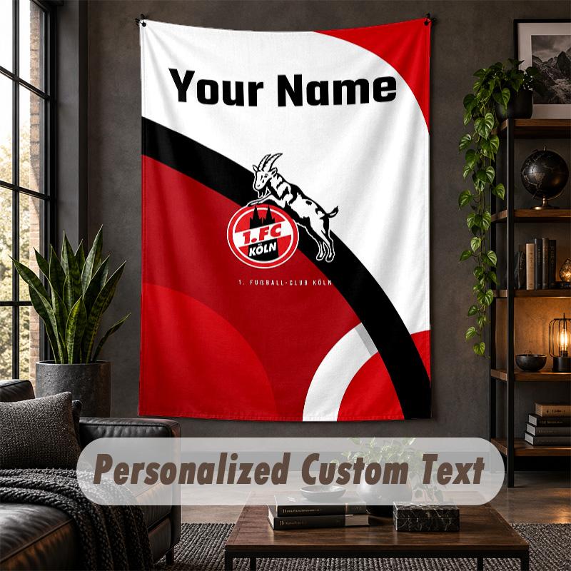 Personalized Wall Tapestry,FC Köln Custom Text, Soft Fabric Wall Art For Indoor Decoration