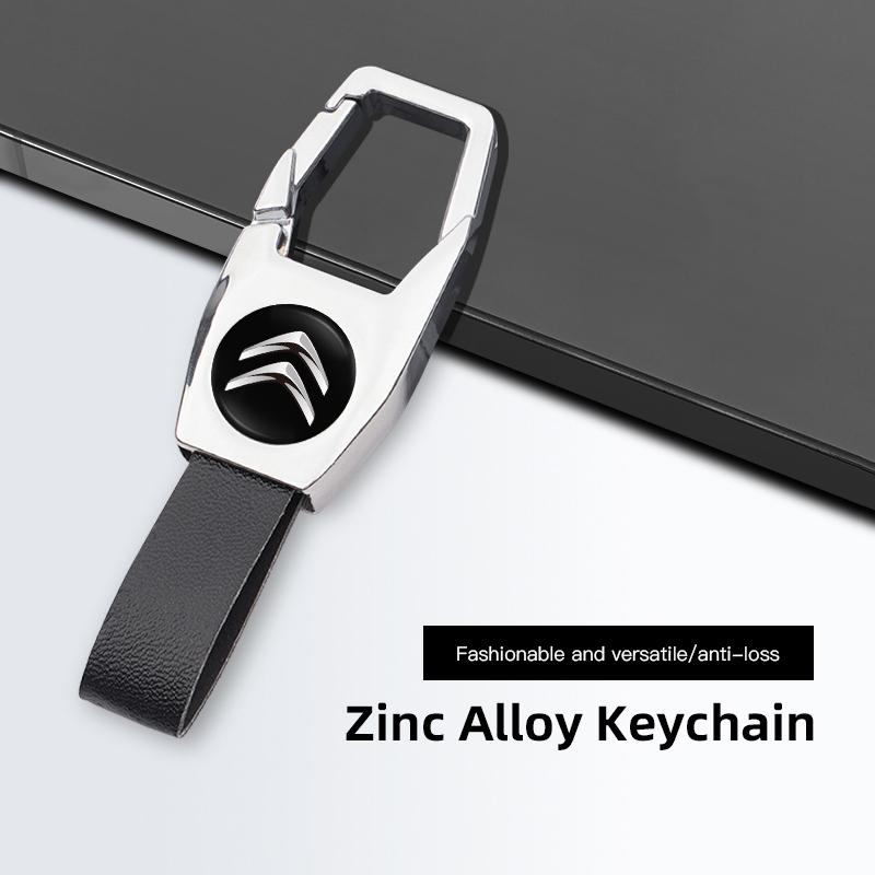 

1Pcs Metal Leather Car Emblem Keychain Accessories For Citroen C1 DS3 C2 C3 Vts C4 Saxo C4L C6 C8 Xsara C3-XR Picasso Berlingo