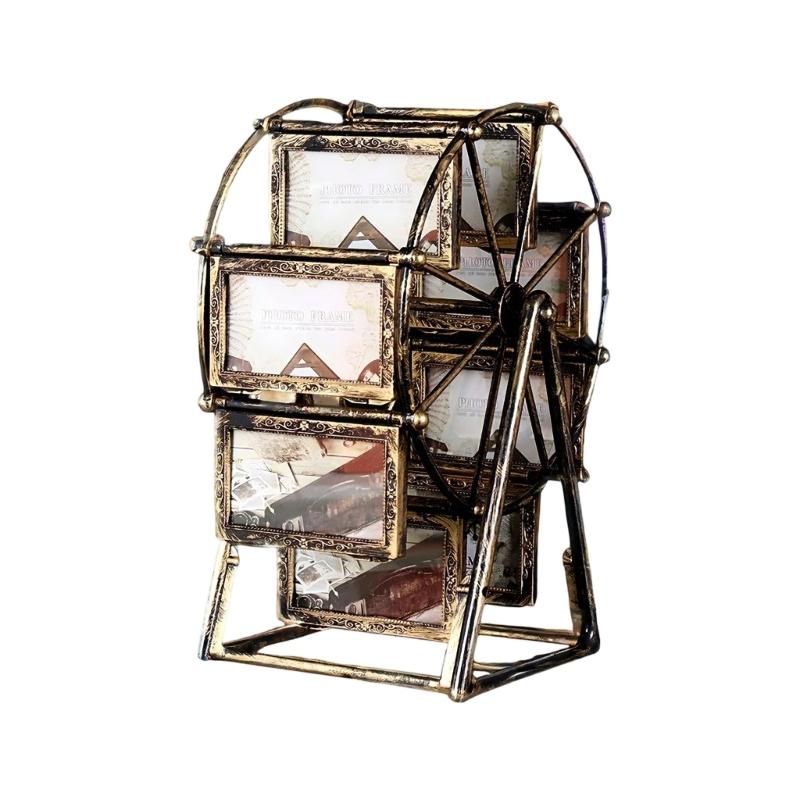 Rotating Ferris Wheel Picture Frame Carousels Picture Frame Desktop Decorations for Home Office Desktop Photo Display