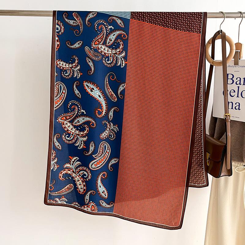 New Retro Paisley Print Fashion Silk Scarf Women Autumn Winter Warm Shawls Luxury Wraps Lady Windproof Scarves Foulard Bufandas