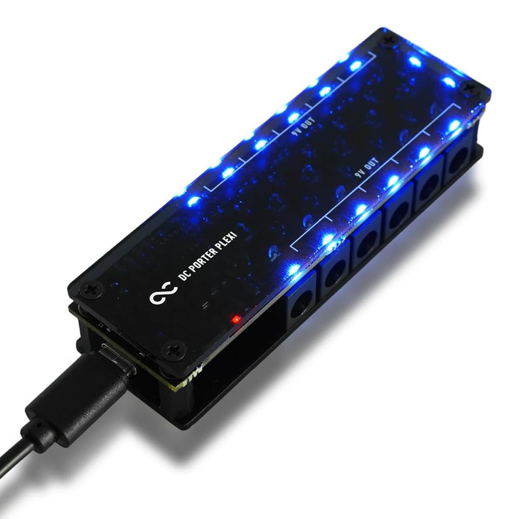 One Control DC PORTER PLEXI 6 DC PACK Effects Pedal Power Supply (Includes 6 DC Cables)