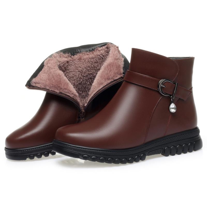 

Модные Чисто Черные Лаконичные Женские Зимние Офисные Нескользящие Теплые Ботильоны на Плоской Подошве Короткие Ботинки Пряжка Ремня Кристалл Металлическая Отделка Ботильоны 39(Foot24.5cm)