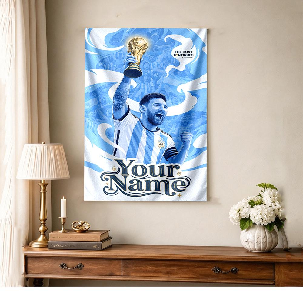 Football Messi Custom Tapestry Aesthetic Wall Tapestry Soft Durable Fabric Ideal for Gift Wrapping Multi-purpose for All Occasions