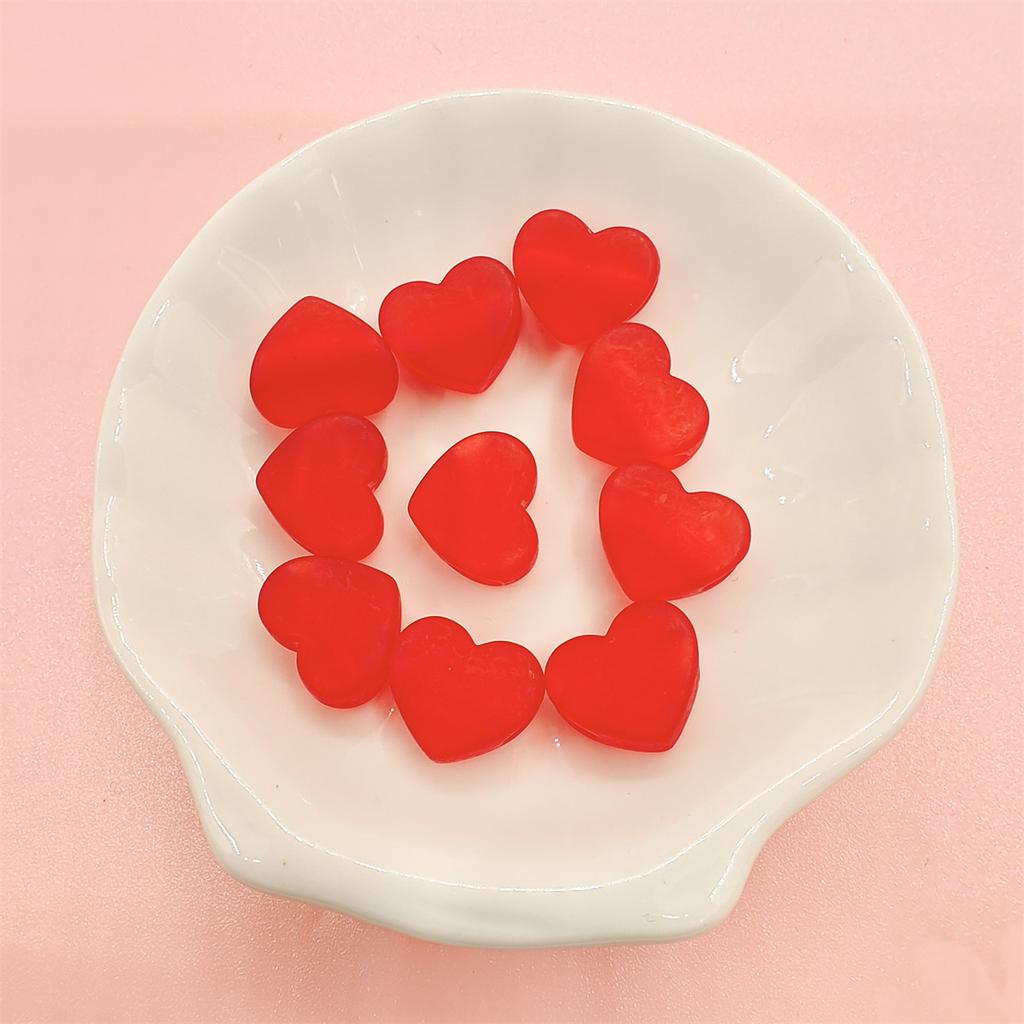 50Pcs DIY Accessories Handmade For Heart Shape Jewelry Making Transparent Frosted Acrylic Beads Earrings Hair Jewelry Bracelet Necklace Charms