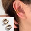 Minimalist Metal Simple C Shape Clip On Earrings for Women Men Without Piercing Geometric Ear Cuff Earclips Jewelry Gifts
