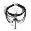 Vintage Gothic Multi-Layer Necklace Women Girl Crystal Tassel Spider Choker Chain Dark Loli Style Halloween Jewelry Gift