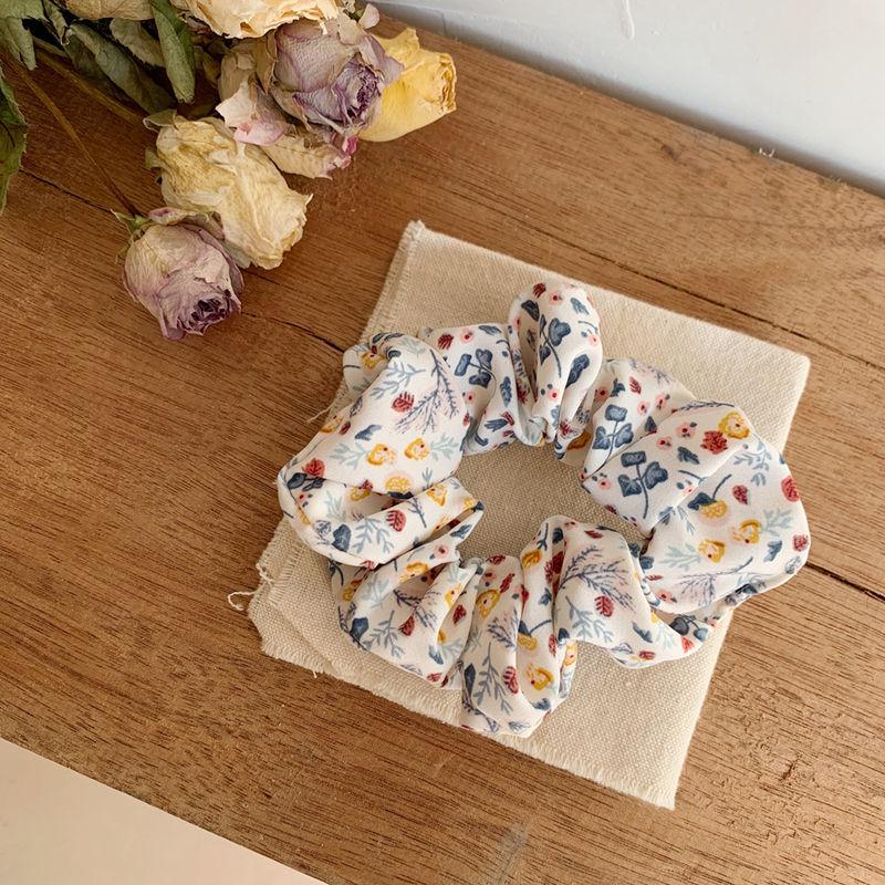 2PCS Small Floral Fabric Hair Hoop Hair Accessories For Girl French Fabric Hair Rope for lady