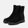 Damen Herbst- und Winter Kuhveloursleder Britischer Stil Chelsea Boots Fellgefüttert Klobige Profilsohle Warme Lässige Stiefeletten Alltagskleidung