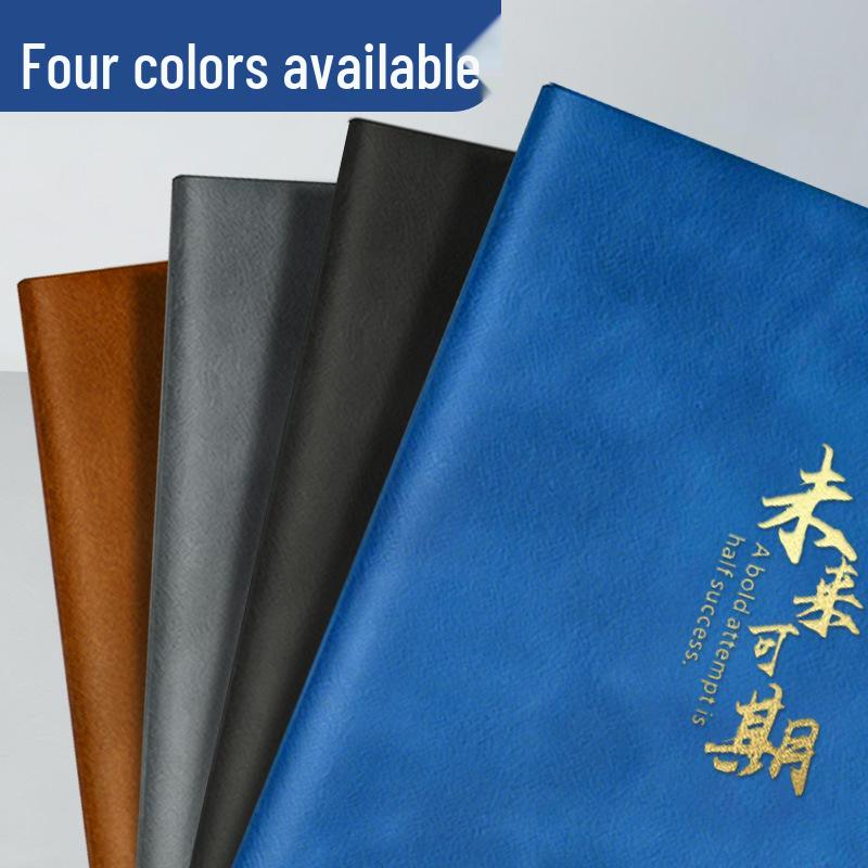 A5 Soft Suede Leather Notebook with Hot-Stamped Cover for Business Meetings