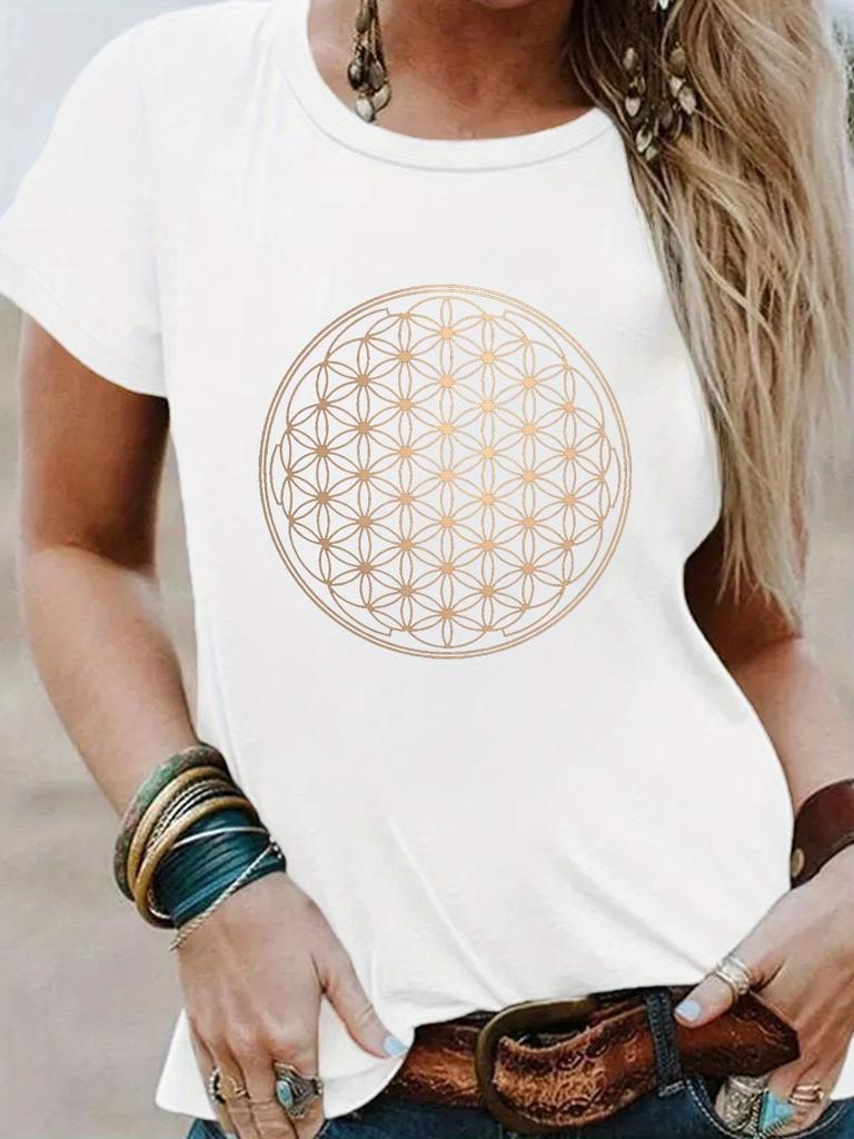 Flower of Life Geometric Pattern T-shirt