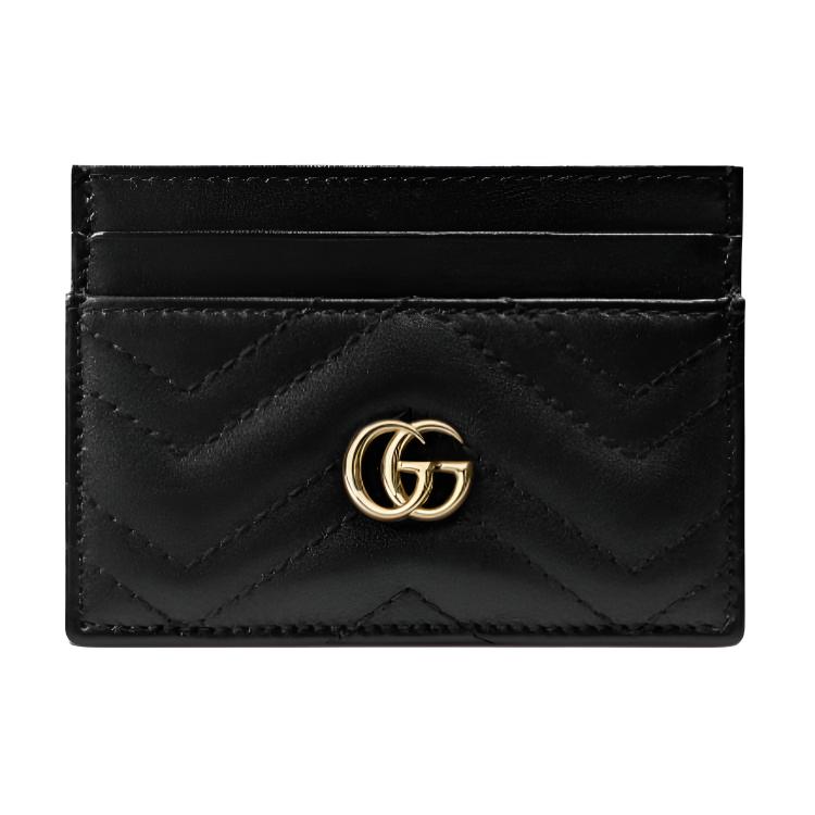 GUCCI GG Marmont Leather Card Holder Regular Womens Black Gift Box Set (Basic Set + Original Box) чёрный