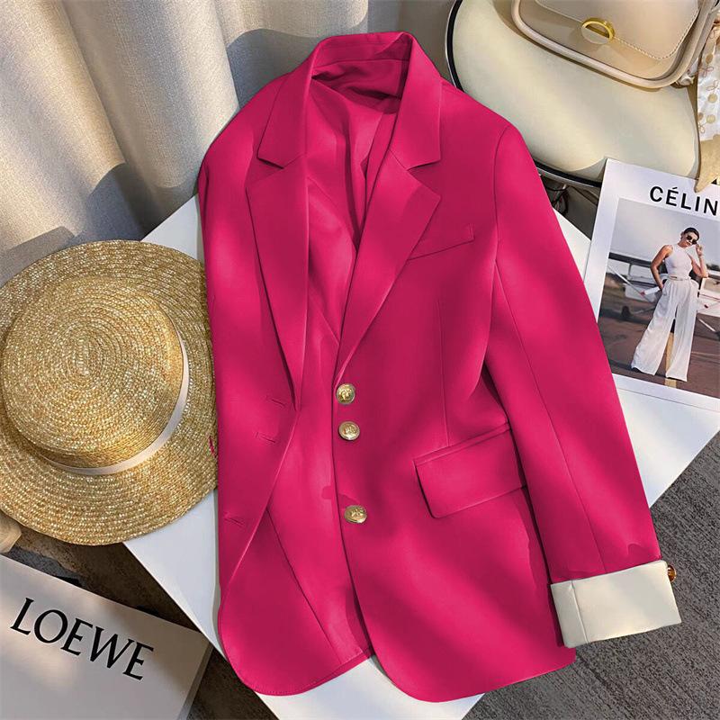 2026 Spring High-End Women's Blue Chic Suit Jacket - Korean Style