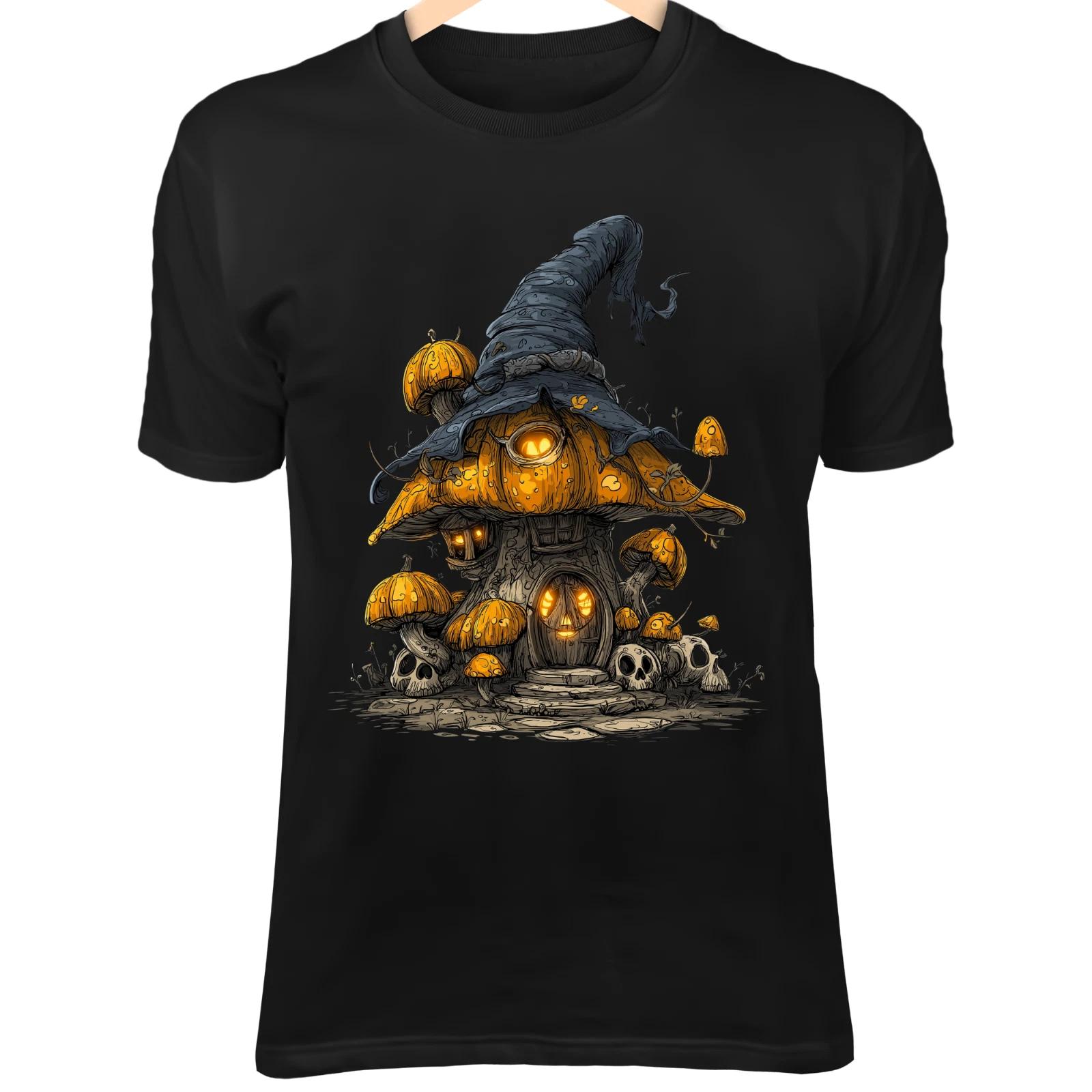 Cute Spooky Mushroom House - Witch Hat Roof, Jack-o-Lantern Lights 2XL