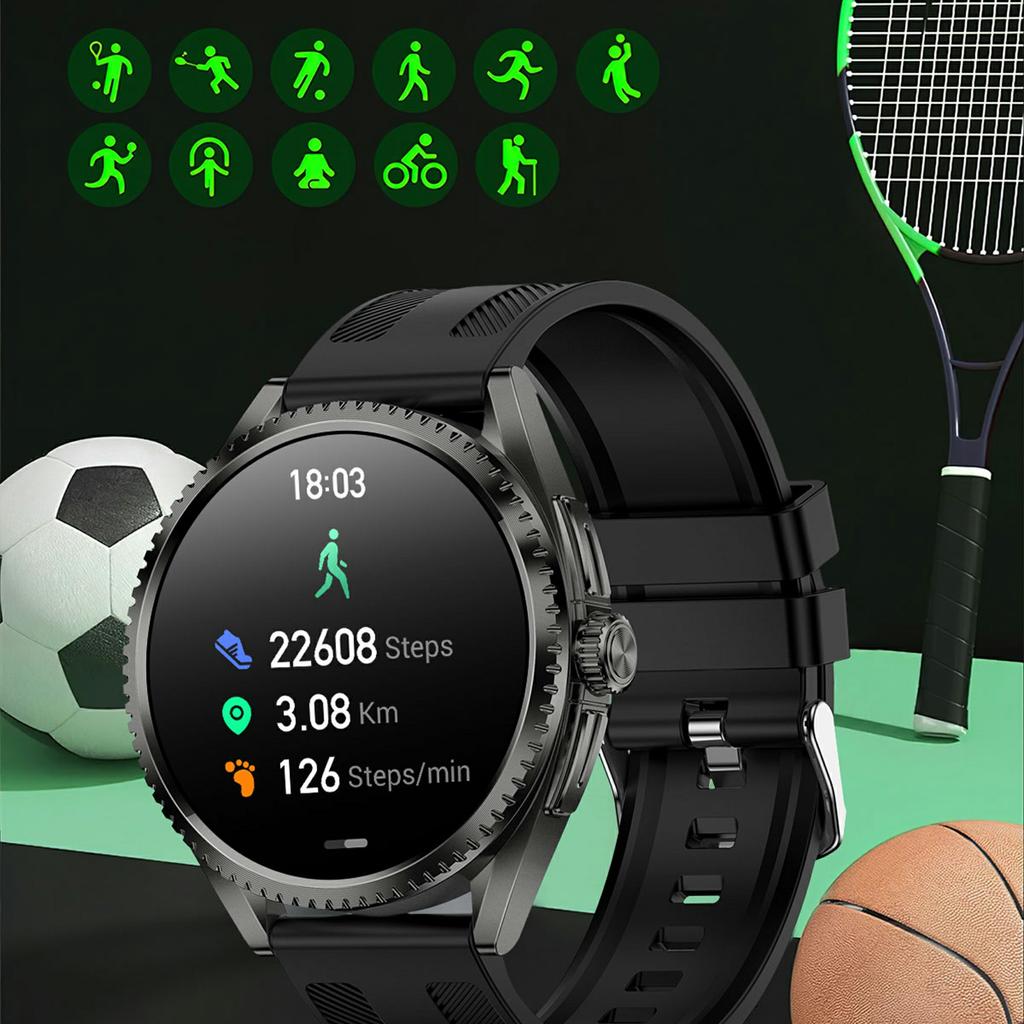 CF52 Smart Watch Bluetooth-compatible Call Fitness Tracker Health Monitor Smartwatch, Silicone Strap