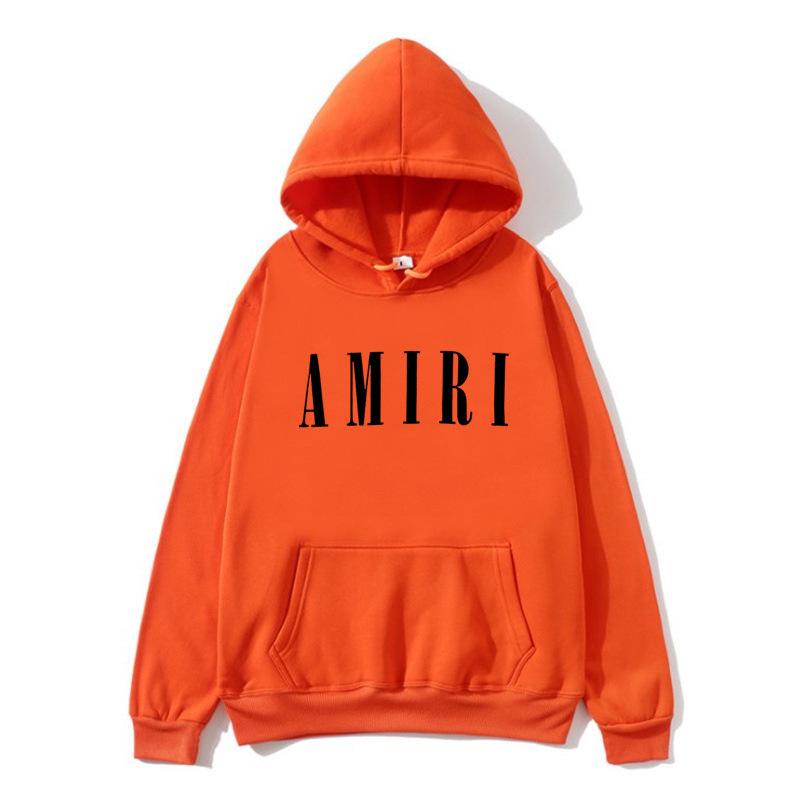 Autumn Winter Fleece Men's Amiri Hooded Loose Fit Trendy Brand Hoodie