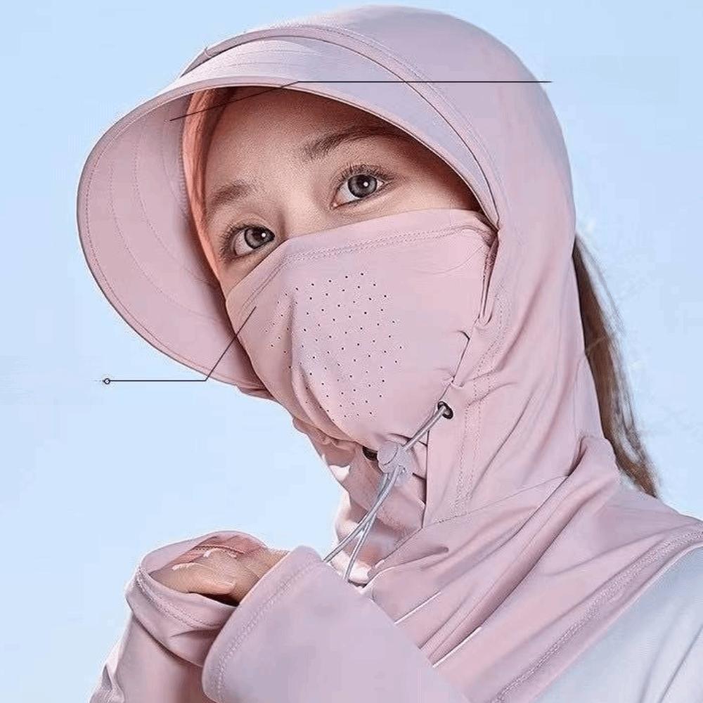Adjustable Cycling Sun Protection Mask Ice Silk Sunscreen Full Face Cover Balaclava Hat  Outdoor
