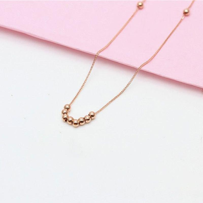 Purple Gold Chopin Inter-Bead Transfer Bead Necklace Rose Gold Plated Classic Colored Gold Collarbone Chain