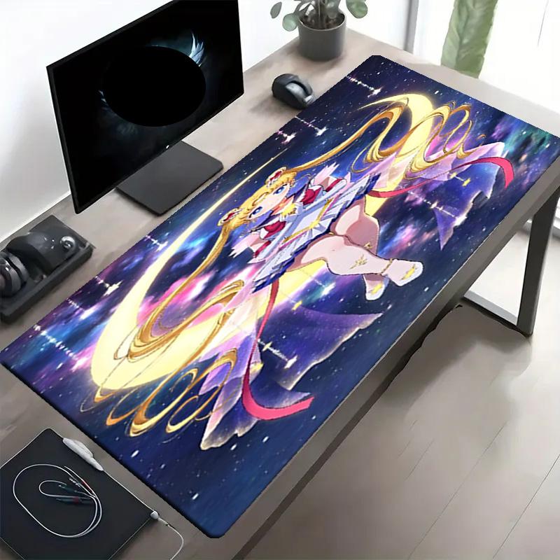 Tapis de Souris Imprimé Sailor Moon, Tapis Antidérapant pour Clavier de Bureau, pour PC Portable Gaming Travail Utilisation Quotidienne, Cadeau Surprise Cool pour Festival