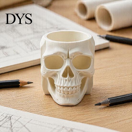 Skull Shaped Desk Accessory Shape Pen Holder, Large Capacity Desktop Organizer, Matte Creative Pencil Cup Finish PLA Storage for Pens And Stationery