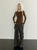 MOIFAIRE Wool Pocket Layered Pants / Charcoal