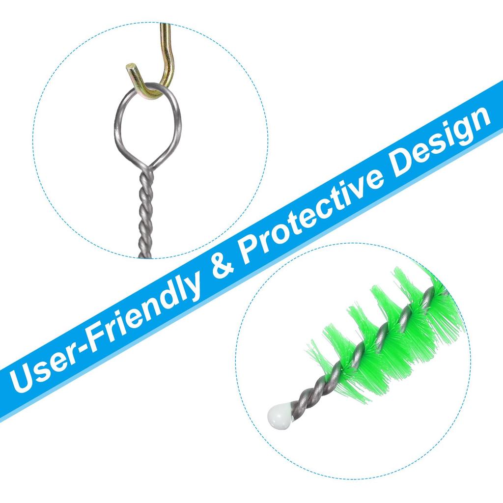 PATIKIL Long Strobe Rashi 10" Set of 10 Nylon Pipe Tube Cleaners, Green