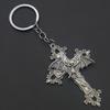 Large Bat Cross Keychains Pendant Floral Filigree Victorian Vintage Gothic Style Great Gift for Her Protection Amulet