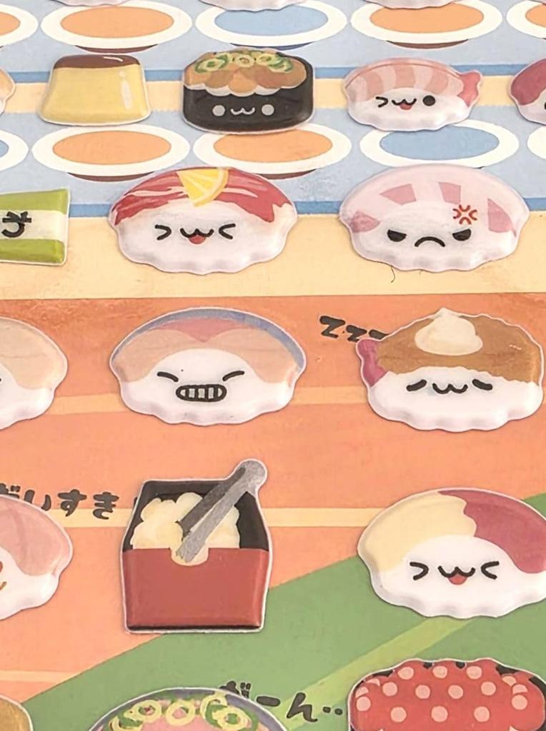 and squishy 3D Mini and BIG Squishy Stickers for Reward Sticker Sushi Sweet Animal Random Colors [Cute design] Decoration, 3D, Kids' Stickers,