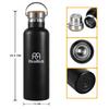 RicoRich Vacuum Insulated Stainless Steel Water Bottle Sports Bottle 750ml Black Thermal/Cold (RRWB06-BK)…