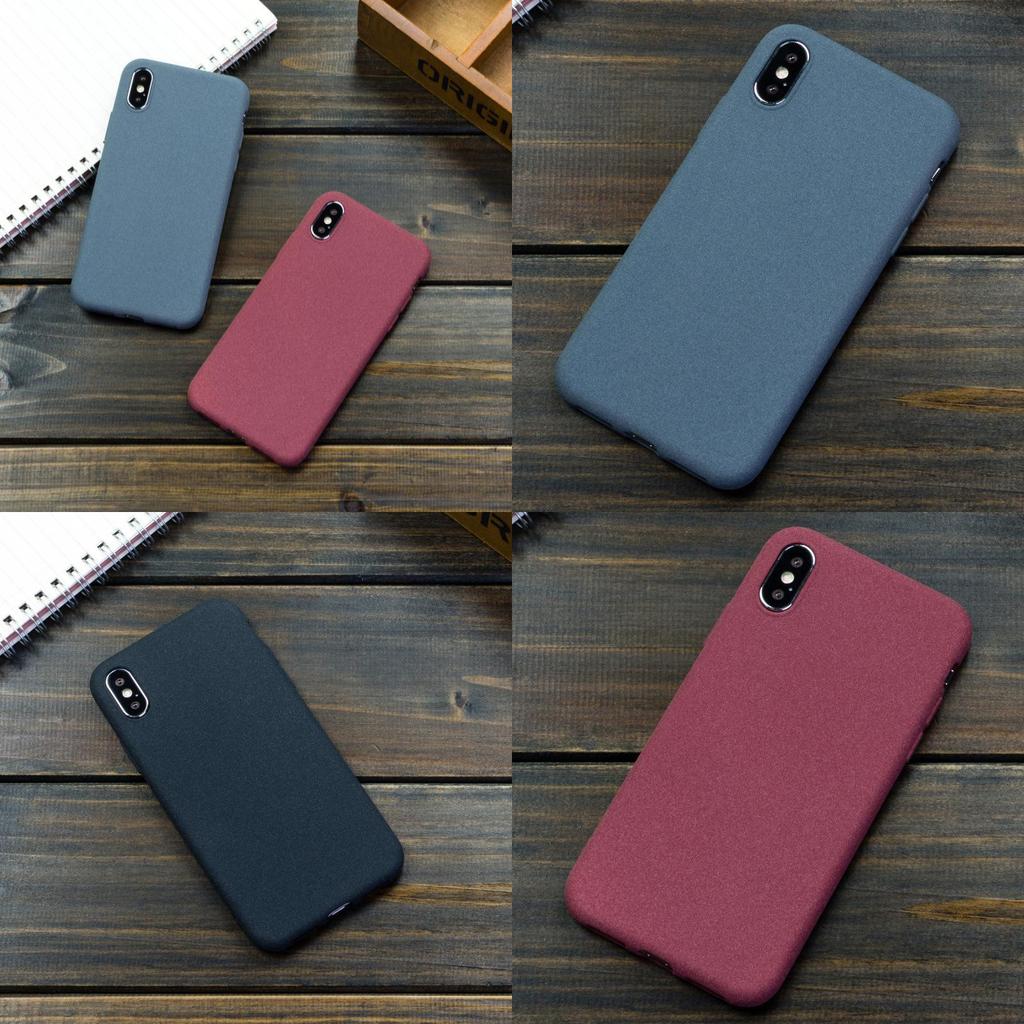 For Iphone 8 7 6 X Plus Shockproof Thin Soft Tpu Sandstone Matte Back Cover Case