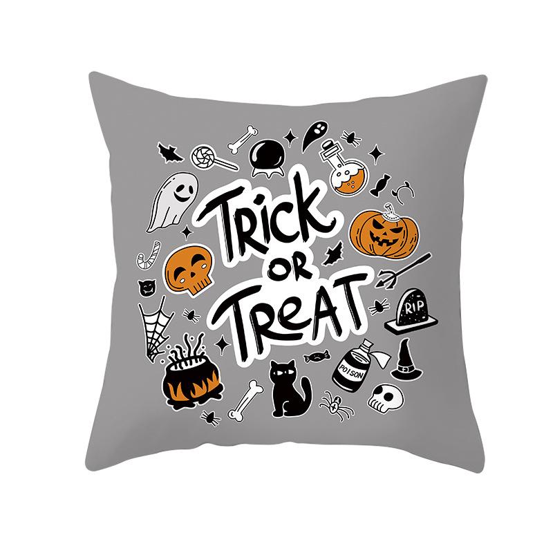 New Halloween Cushion Cover Home Gift Sofa Cushion Peach Leather Velvet Car Bedside Pillow Cover