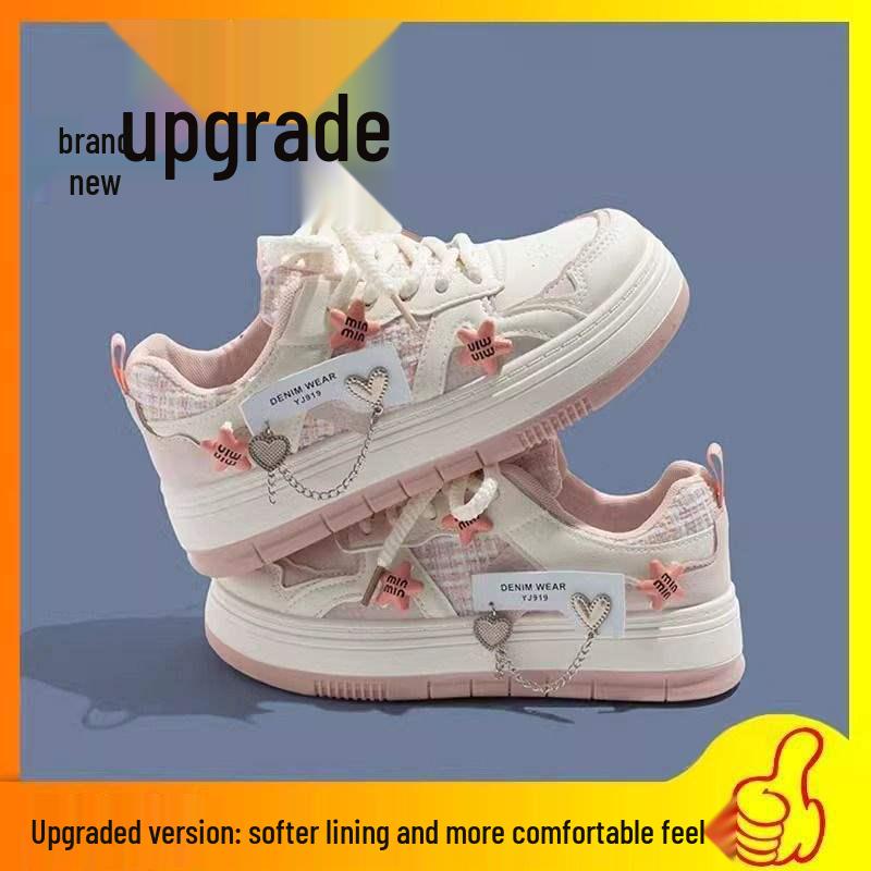 2025 Trendy Women's Casual White Sneakers - New Chinese Style, Versatile Niche Sports Shoes for Students