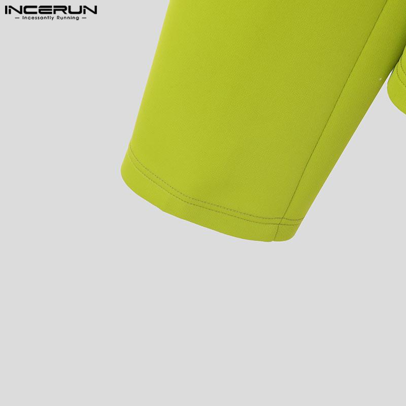 INCERUN Bărbați rever cu mâneci lungi laterale încrucișate scurte Blazer jachete casual paltoane