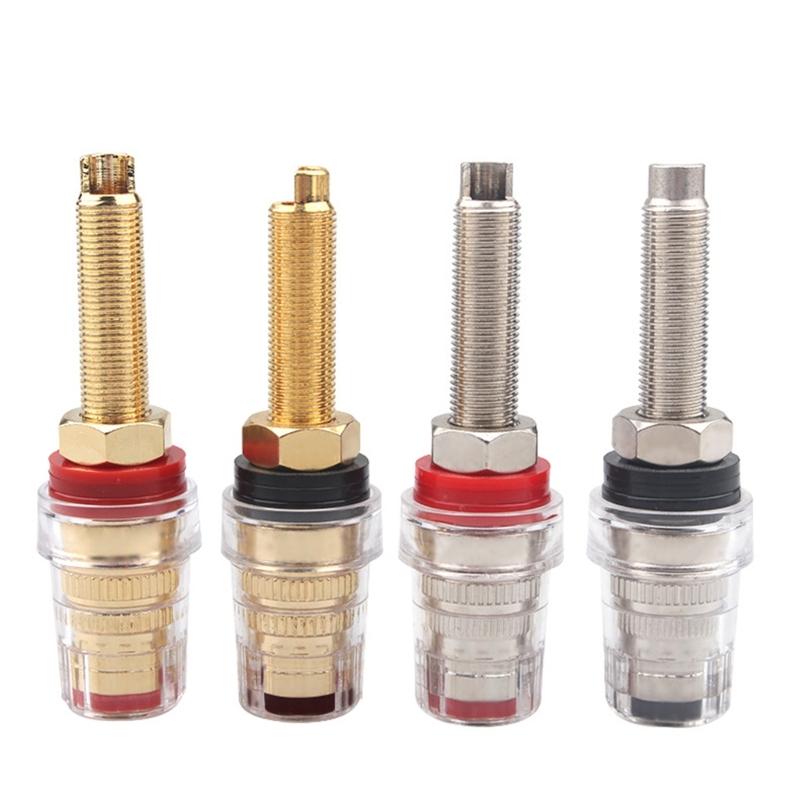 Set of 2pcs High Density Shielded Transparent Terminals Posts for Stable Signal Transmission in Amplifiers and Speakers