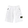 Solid Color Compass Logo Patch Elastic Waist Casual Shorts Men Shorts White 781564060-V0001