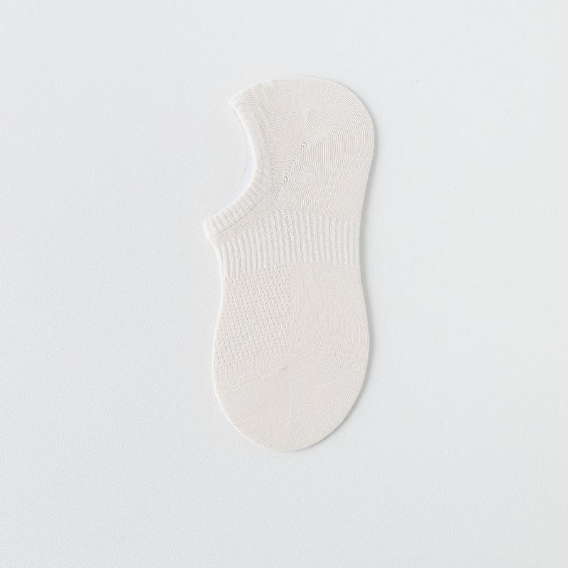 

Женские весенне-осенние чистые хлопковые сетчатые дышащие спортивные нескользящие не спадающие носки-невидимки 1 pair молочный белый