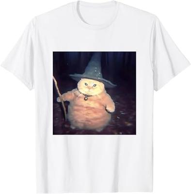 Wizard Cat Halloween Fun Printed TShirt  Summer Fashion Casual Sports Pure Cotton Mens ShortSleeved Shirt