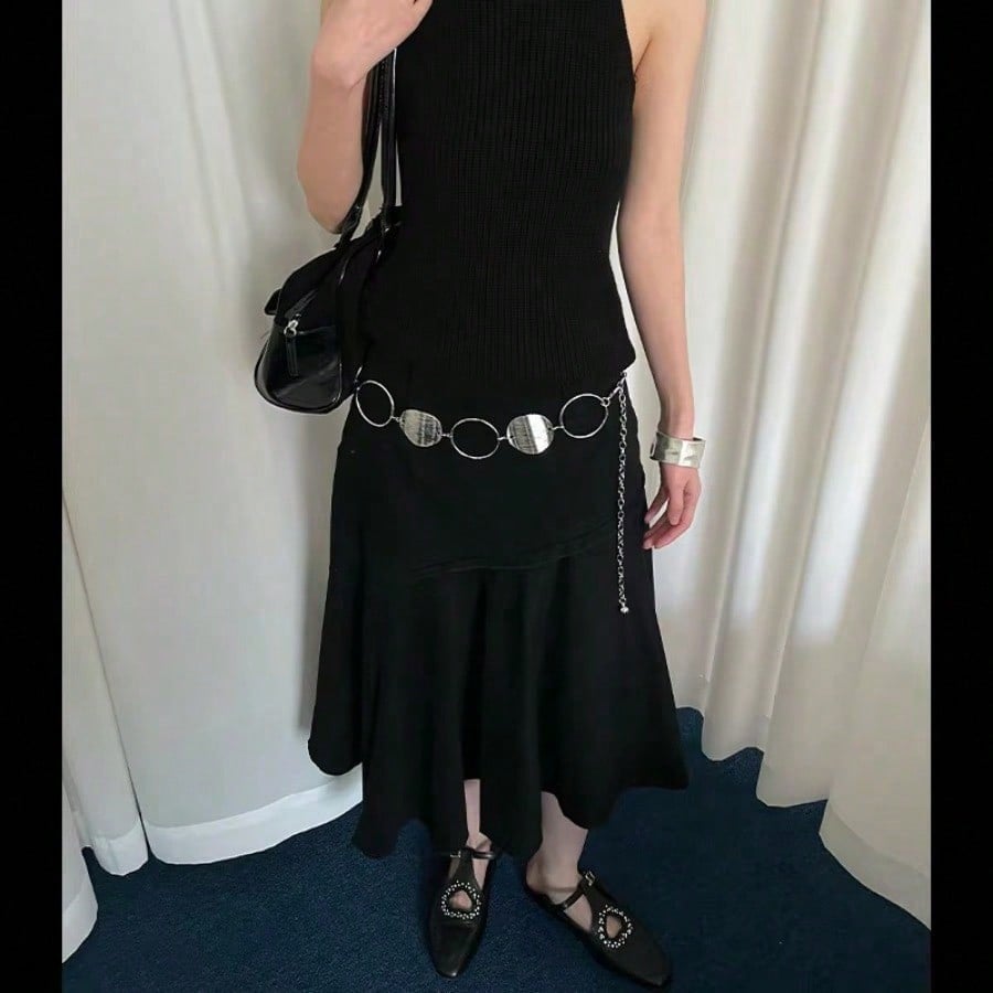 Hundred Matching Dresses, Dress Chains, High-end Feel, Metal Ring Splicing Waist Chain