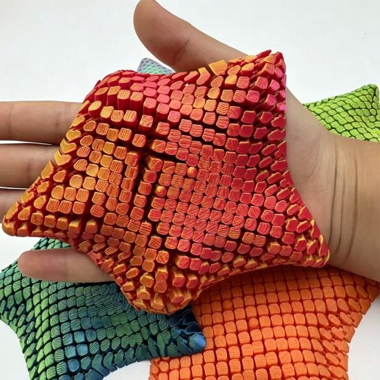 3D Printed Starfish Fidget Toy, Compact Palm-Sized Stress Relief Squishy Puzzle Toy, Flexible Durable Handheld Desk Decor Gift for Kids Adults