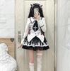 Japanese Spicy Punk Y2K Black & White Polka Dot Lace Mini Skirt